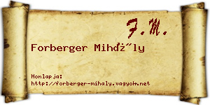 Forberger Mihály névjegykártya