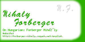 mihaly forberger business card